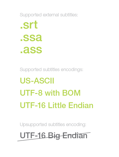 FVC subtitles formats